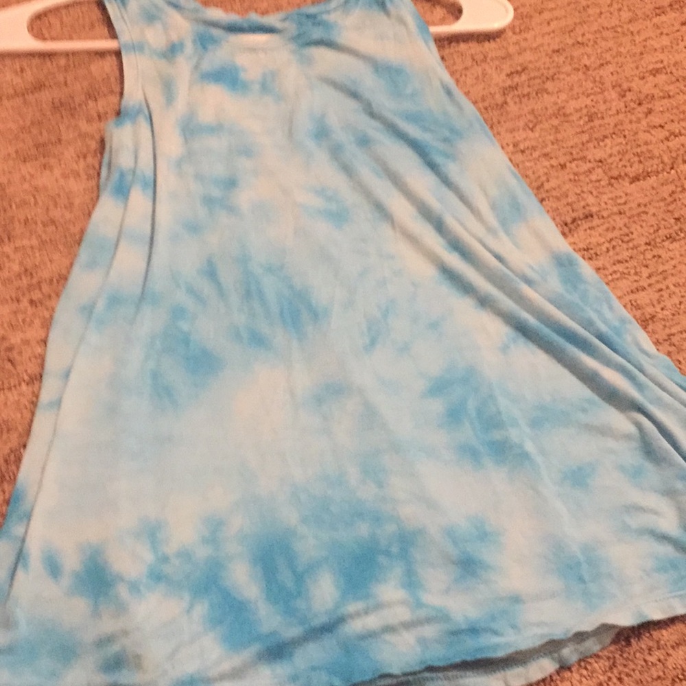 Blue tie dye tank top